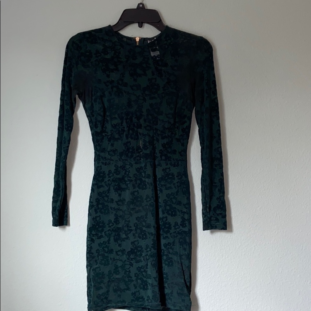 Green lace mini dress